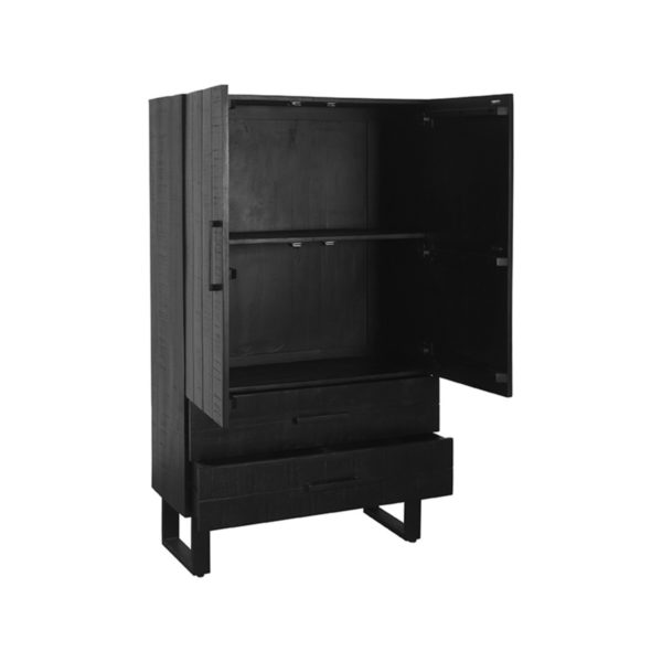 LABEL51 Bergkast Kast - Zwart - Mangohout - Hoge Kast - Afbeelding 3