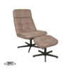 LABEL51 Fauteuil Alvar - Taupe - Boucle - Incl. Hocker - Afbeelding 4
