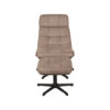 LABEL51 Fauteuil Alvar - Taupe - Boucle - Incl. Hocker - Afbeelding 6