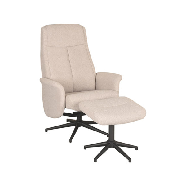 LABEL51 Fauteuil Bergen - Naturel - Boucle - Incl. Hocker - Afbeelding 3