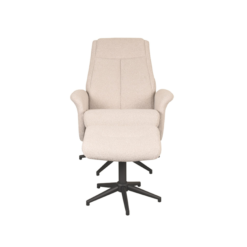 LABEL51 Fauteuil Bergen - Naturel - Boucle - Incl. Hocker - Afbeelding 6