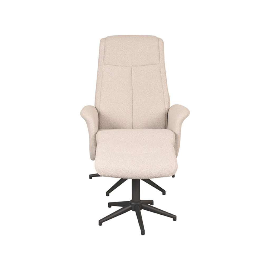 LABEL51 Fauteuil Bergen - Naturel - Boucle - Incl. Hocker - Afbeelding 5