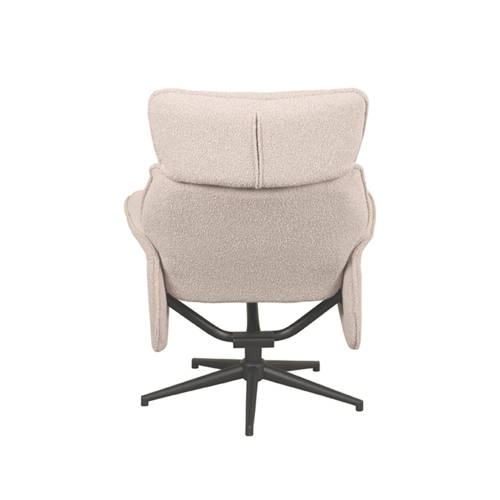 LABEL51 Fauteuil Verdal - Naturel - Boucle - Incl. Hocker - Afbeelding 4