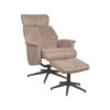 LABEL51 Fauteuil Verdal - Taupe - Micro Suede - Incl. Hocker - Afbeelding 3