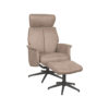 LABEL51 Fauteuil Verdal - Taupe - Micro Suede - Incl. Hocker - Afbeelding 2