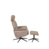 LABEL51 Fauteuil Verdal - Taupe - Micro Suede - Incl. Hocker - Afbeelding 6