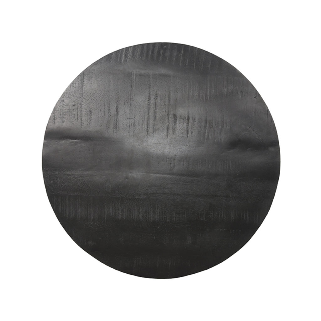 LABEL51 Eetkamertafel Tafelblad Sloppy Edge - Zwart - Mangohout - Rond - 70 cm - Afbeelding 2