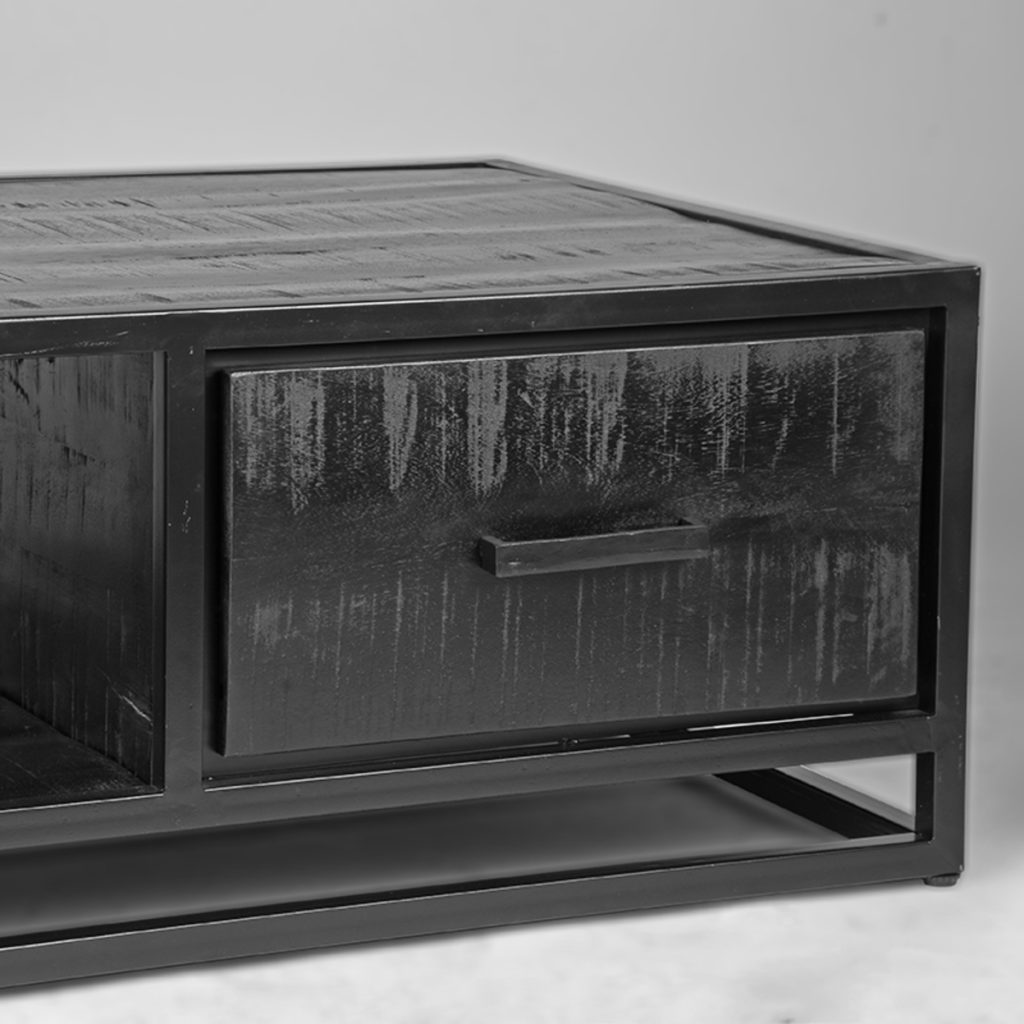 LABEL51 Salontafel Chili - Zwart - Mangohout - 110 cm - Afbeelding 5