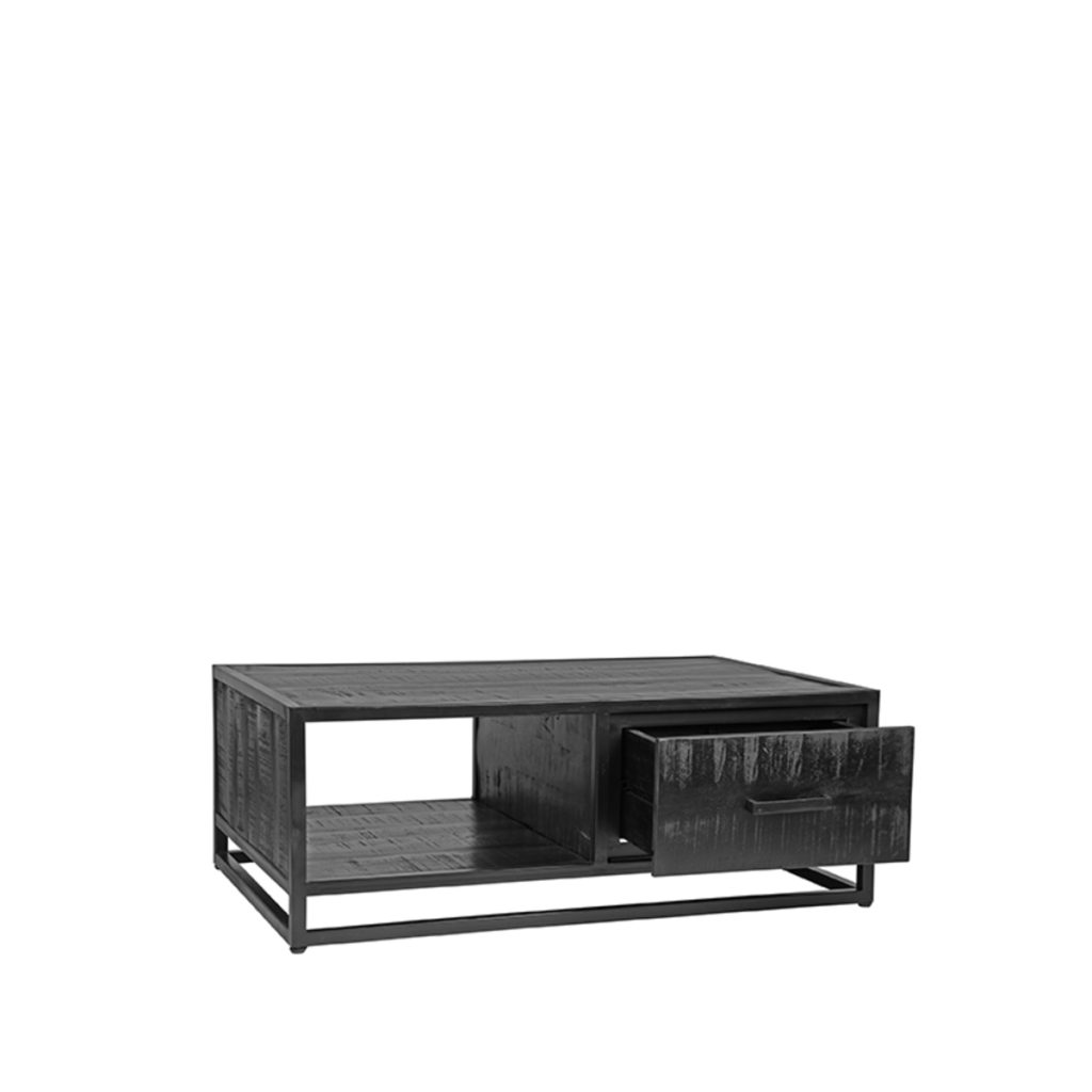 LABEL51 Salontafel Chili - Zwart - Mangohout - 110 cm - Afbeelding 2