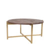 LABEL51 Salontafel Dox - Espresso - Mangohout - 70 cm - Goud