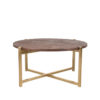 LABEL51 Salontafel Dox - Espresso - Mangohout - 70 cm - Goud - Afbeelding 2