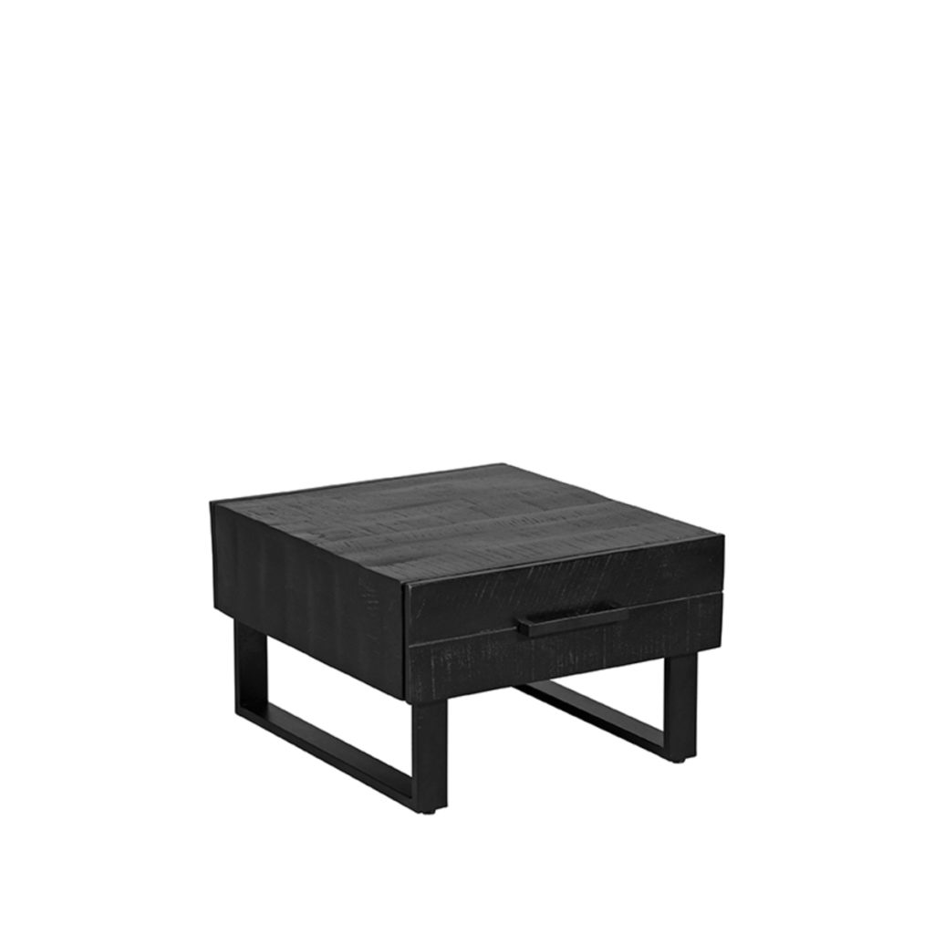 LABEL51 Salontafel Santos - Zwart - Mangohout - 70 cm - Afbeelding 2