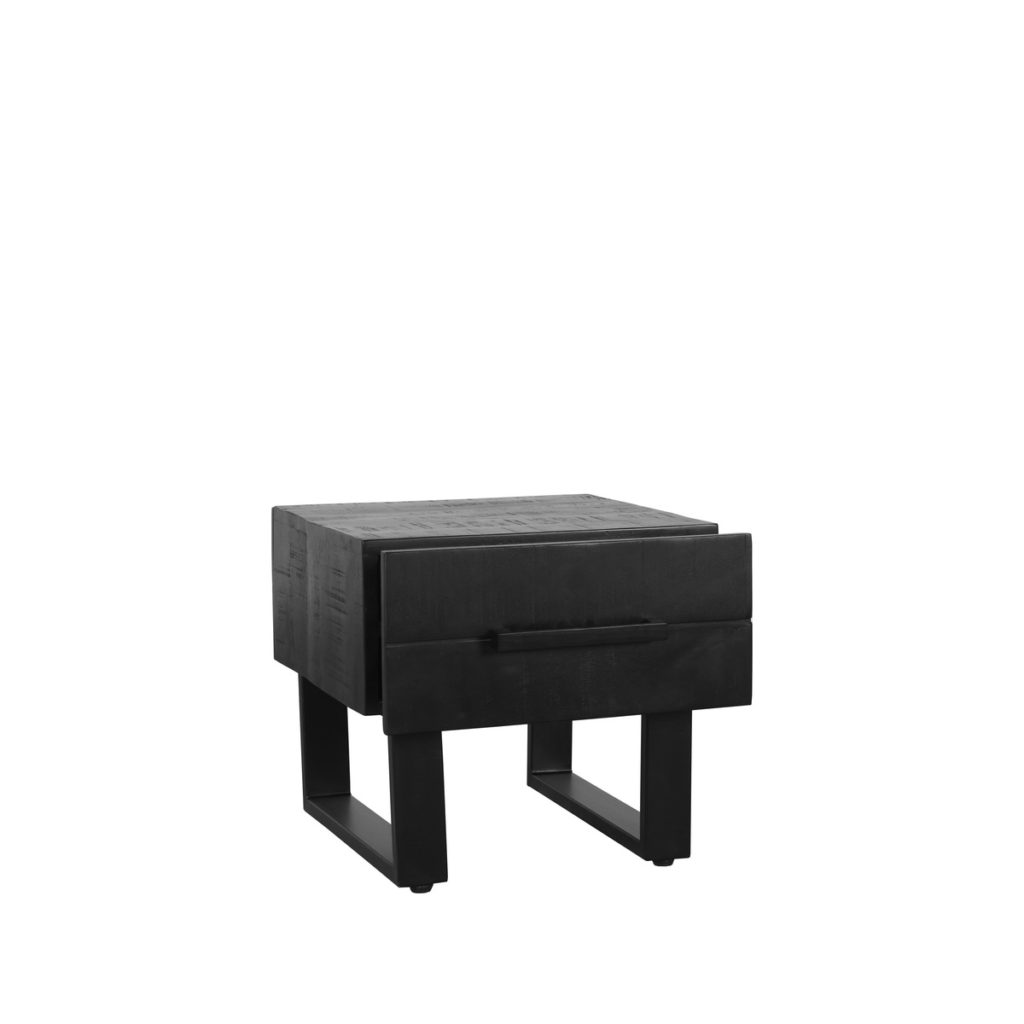 LABEL51 Salontafel Santos - Zwart - Mangohout - 50 cm - Afbeelding 3