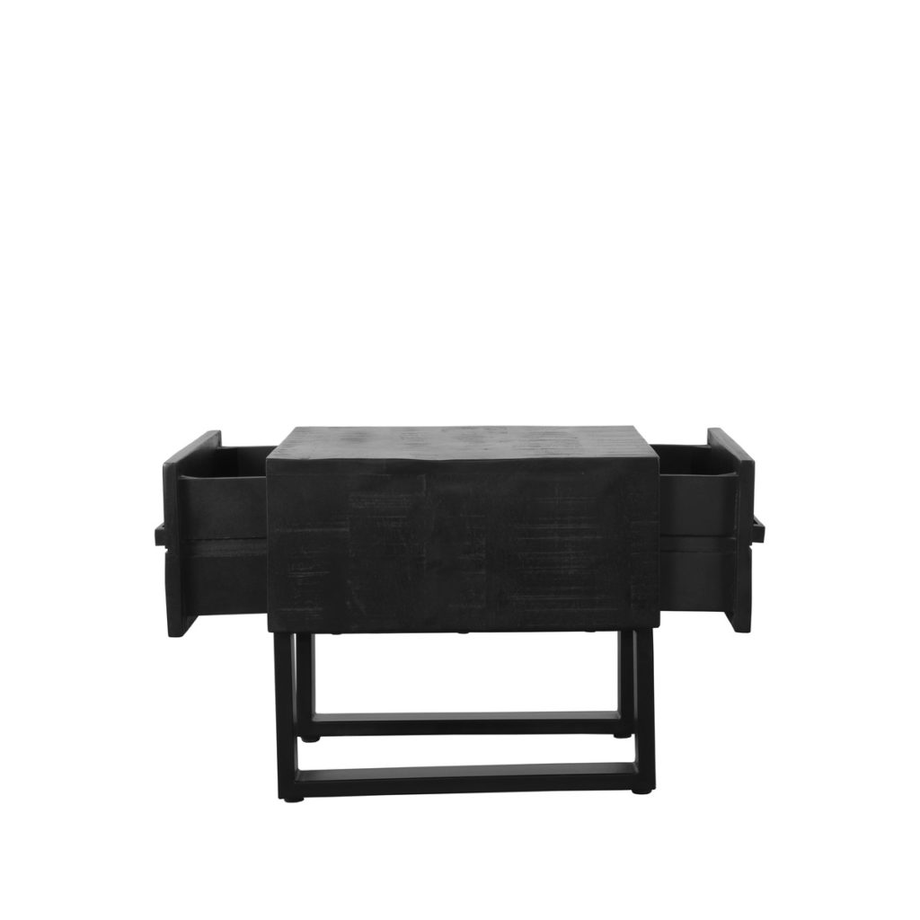 LABEL51 Salontafel Santos - Zwart - Mangohout - 50 cm - Afbeelding 6