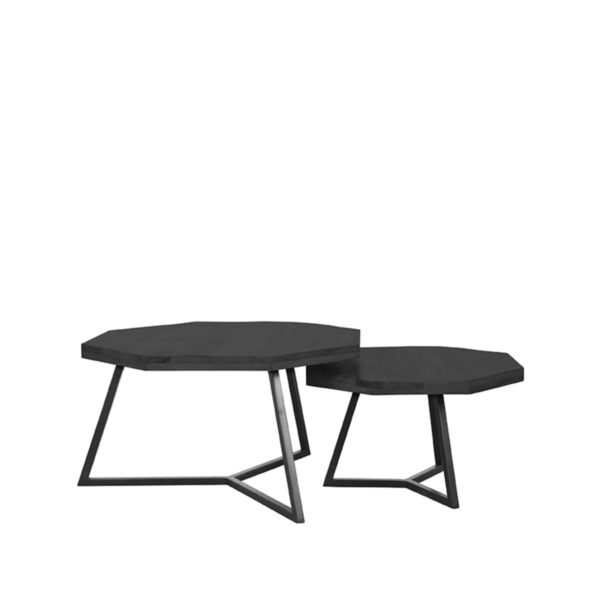 LABEL51 Salontafel Figure - Zwart - Mangohout - 70 cm - Afbeelding 2