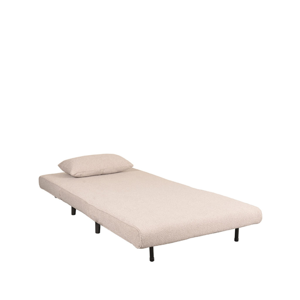 LABEL51 Slaapbank Single - Naturel - Boucle - Single | Zwarte Poot - Afbeelding 3