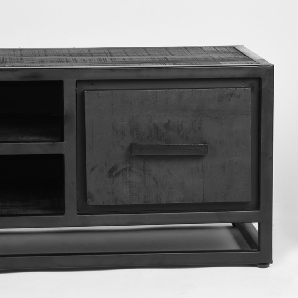 LABEL51 Tv-meubel Chili - Zwart - Mangohout - Tv-Meubel 120 cm - Afbeelding 5