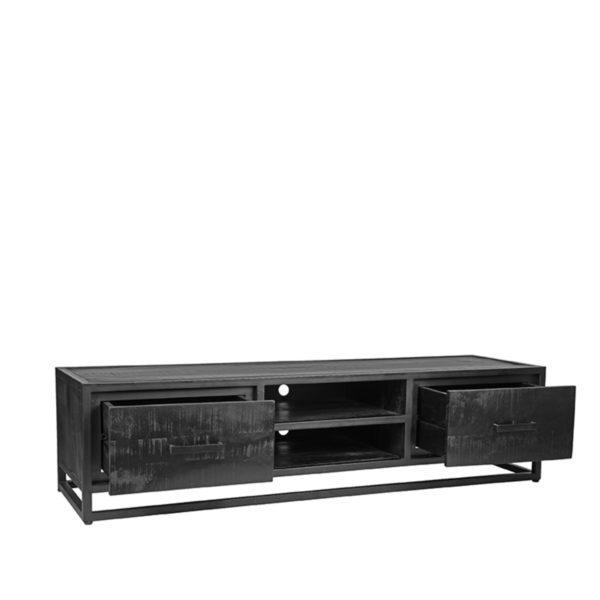LABEL51 Tv-meubel Chili - Zwart - Mangohout - Tv-Meubel 160 cm - Afbeelding 2