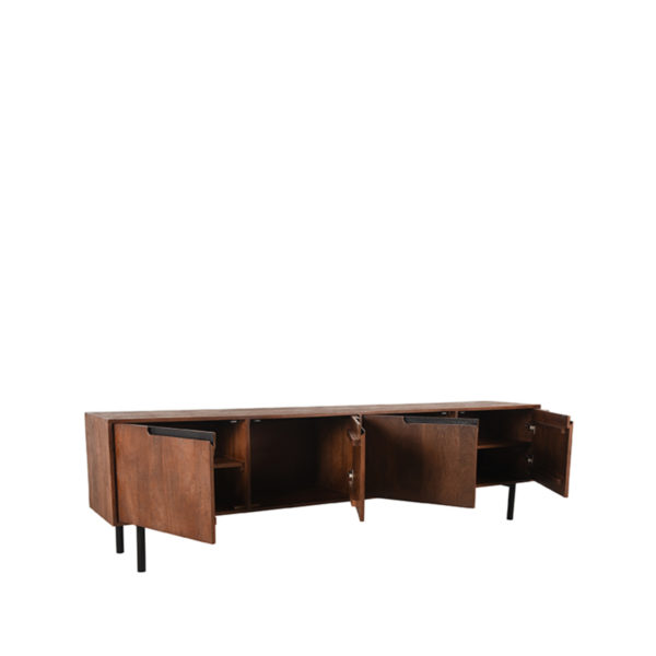 LABEL51 Tv-meubel Rio - Espresso - Mangohout - Tv-Meubel 220 cm - Afbeelding 2