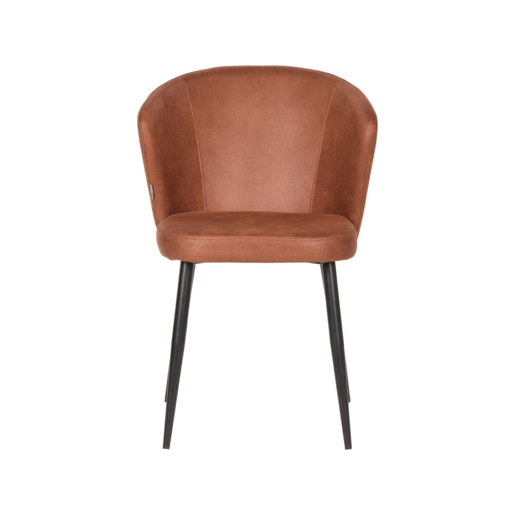 LABEL51 Eetkamerstoel Wave - Cognac - Microfiber - Afbeelding 2