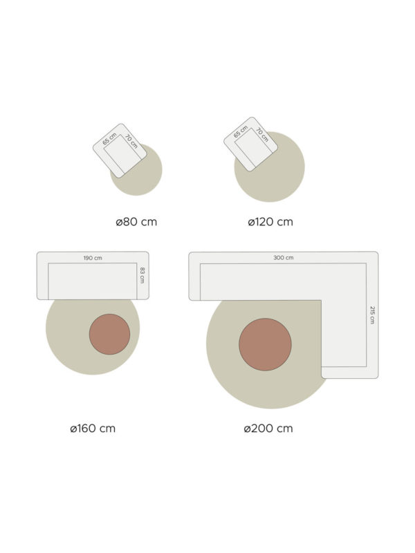 Vloerkleed Viola Taupe - Rond ø200 cm - Afbeelding 3