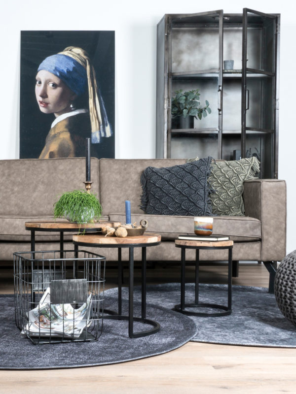 Vloerkleed Juud Rond Grijs/Zwart ø120 cm - Afbeelding 2