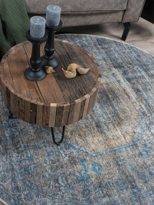 Vloerkleed Madel Rond Groen/Blauw ø120 cm - Afbeelding 4
