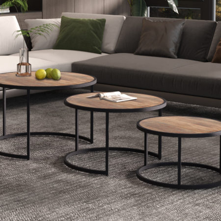 Salontafel 'Lennox' 3-delig Mango hout (1c)