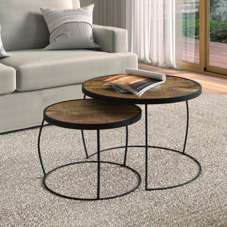 Salontafel 'Lars' 2-delig Mango hout (1c)