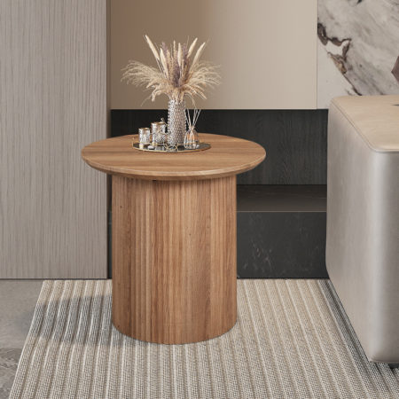 Salontafel 'Lagos' 50 cm Rond Decor Oude eik (2c)