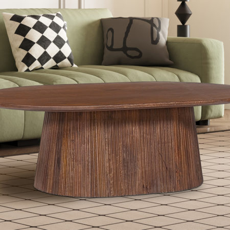 Salontafel 'Miguel' 120 cm Ovaal Mango hout Lichtbruin (2c)