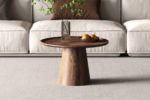 Salontafel 'Jules' 65x40 cm Rond Mango hout Lichtbruin (2c)