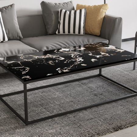 PROMO - Salontafel 'Livorno' Composiet Marmer Zwart (1c)