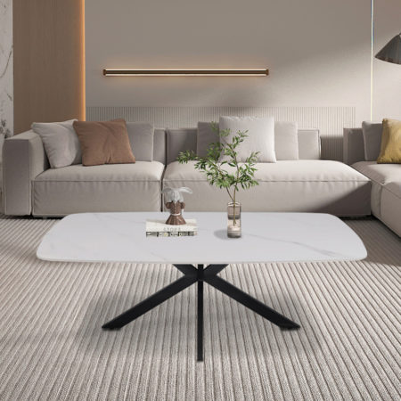 Salontafel 'Apollo' 130 cm Deens Ovaal Steen Wit (2c)