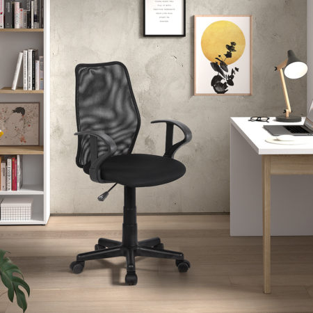 Bureaustoel 'Job' Mesh Zwart (1c)