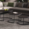 Salontafel 'Lennox' 3 delen Mangohout zwart