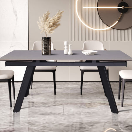 Uitschuifbare tafel 'Hera' 160-240 cm Rechthoekig Steen Grijs