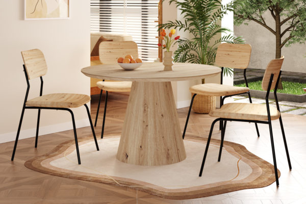 Tafel 'Tigo' 120 cm Rond Decor Oude eik