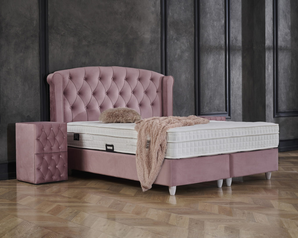 Opbergboxspring Aurora Velvet Roze 140x200 - Afbeelding 2