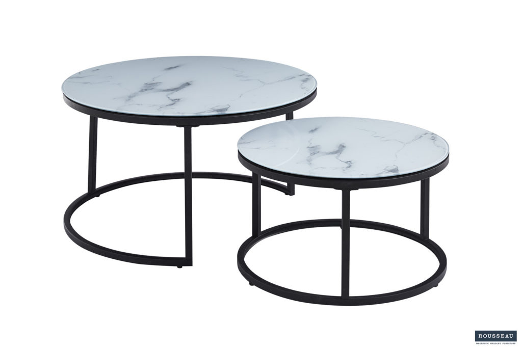 Salontafel 'Boston' Decor Glas Marmer Wit (1c) - Afbeelding 2