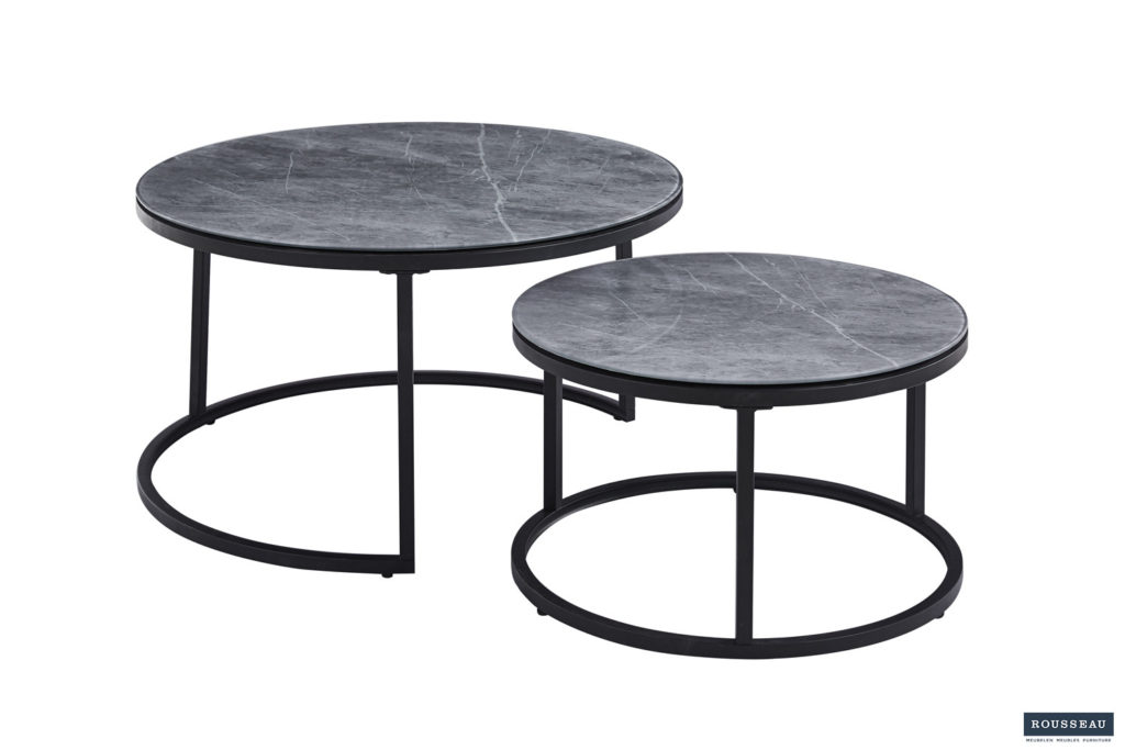 Salontafel 'Boston' Decor Glas Steen Grijs (1c) - Afbeelding 2