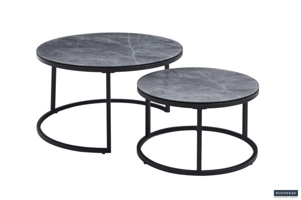 Salontafel 'Boston' Decor Glas Steen Grijs (1c) - Afbeelding 2