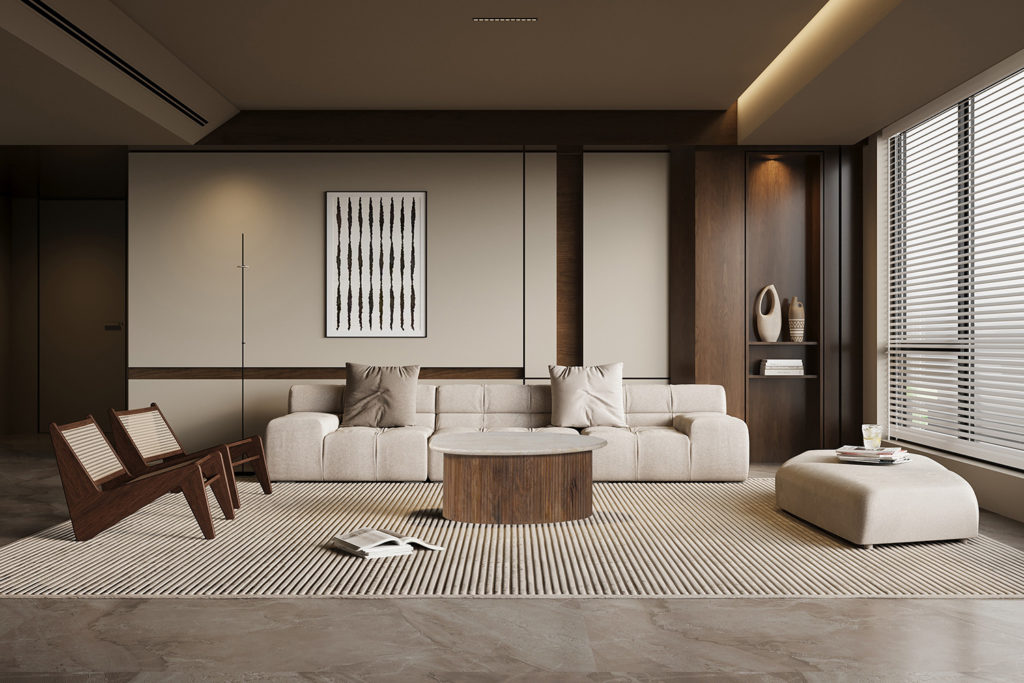 Salontafel 'Louis' 90 cm Mango hout met Travertin Beige (2c) - Afbeelding 2