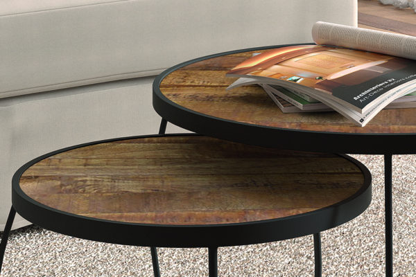 Salontafel 'Lars' 2-delig Mango hout (1c) - Afbeelding 2