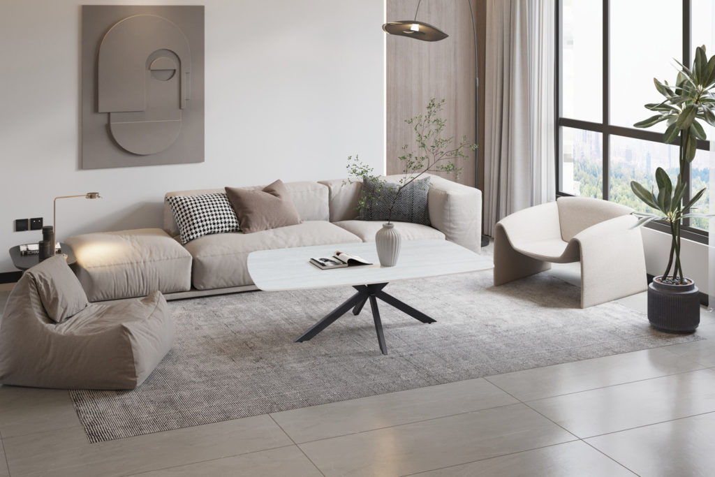 Salontafel 'Apollo' 130 cm Deens Ovaal Steen Baroque Grijs (2c) - Afbeelding 2