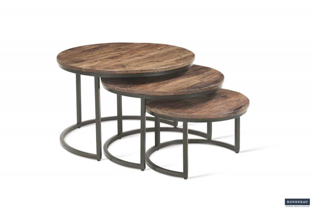 Salontafel 'Arnod' 3-delig Mango hout (1c) - Afbeelding 2