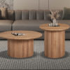 Salontafel 'Lagos' 50 cm Rond Decor Oude eik (2c) - Afbeelding 2