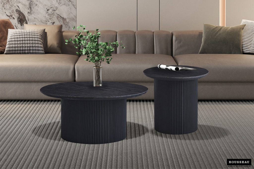 Salontafel 'Lagos' 80 cm Rond Decor Donkerbruin (2c) - Afbeelding 2