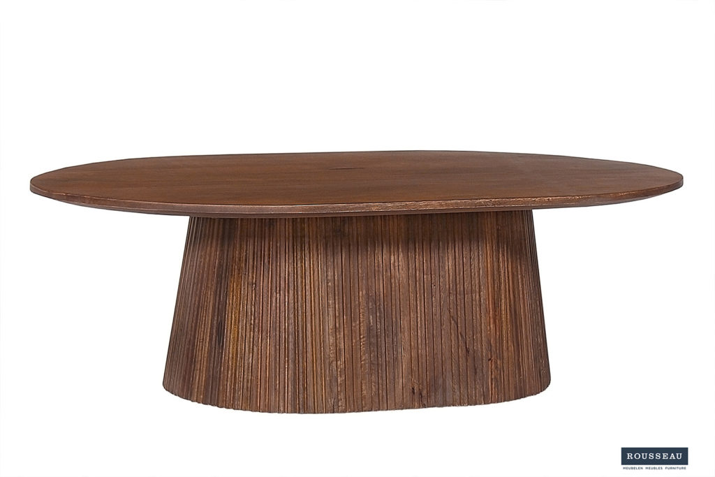 Salontafel 'Miguel' 120 cm Ovaal Mango hout Lichtbruin (2c) - Afbeelding 2