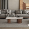 Salontafel 'Marlon' 120 cm Mango hout met Travertin Beige (2c) - Afbeelding 2